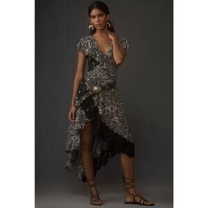 anthropologie brown lace dress Anthropologie Moulinette Soeurs Brown Lace Front Zip Dress Lined 8